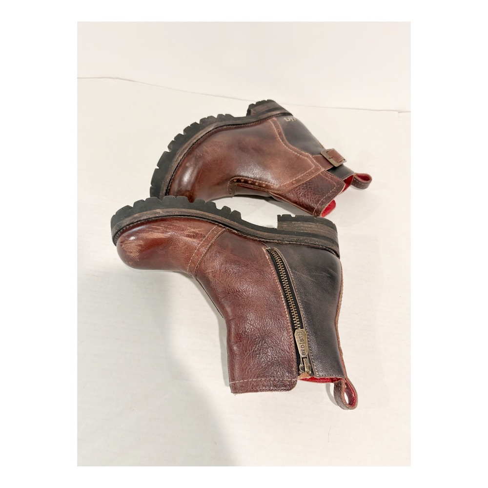 Bed Stu Manchester II Brown Black Leather Lug Sole Ankle Boots Women 7.5 - Picture 6 of 11